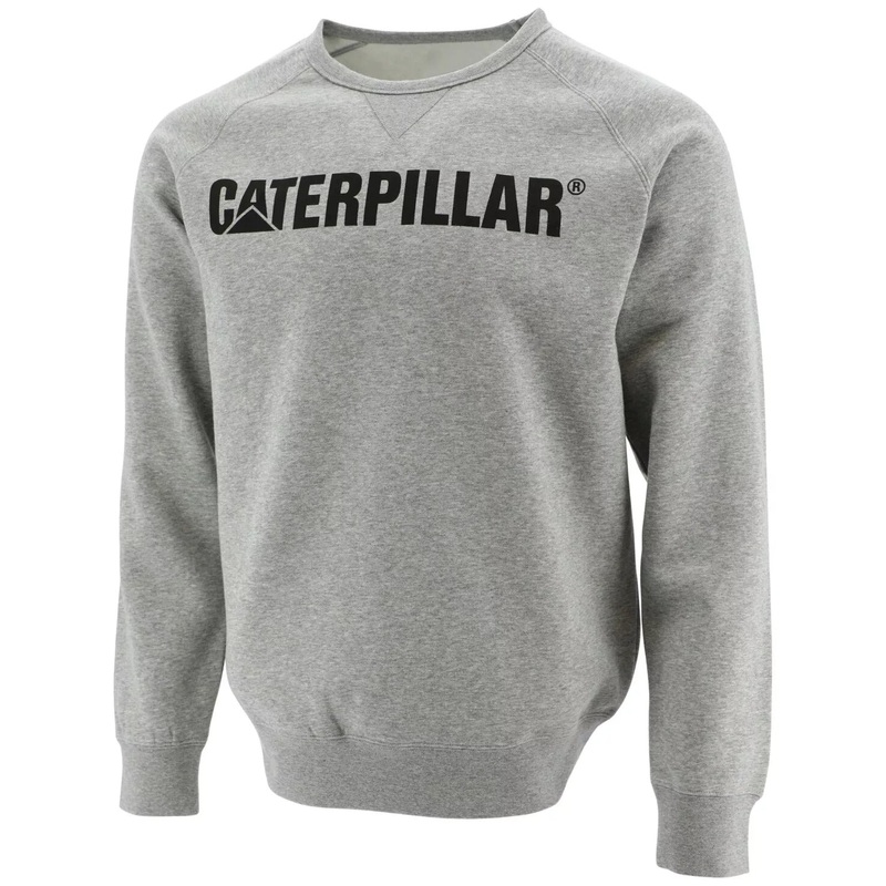 Caterpillar Men's Foundation Logo-Print Sweatshirt Medium Grey