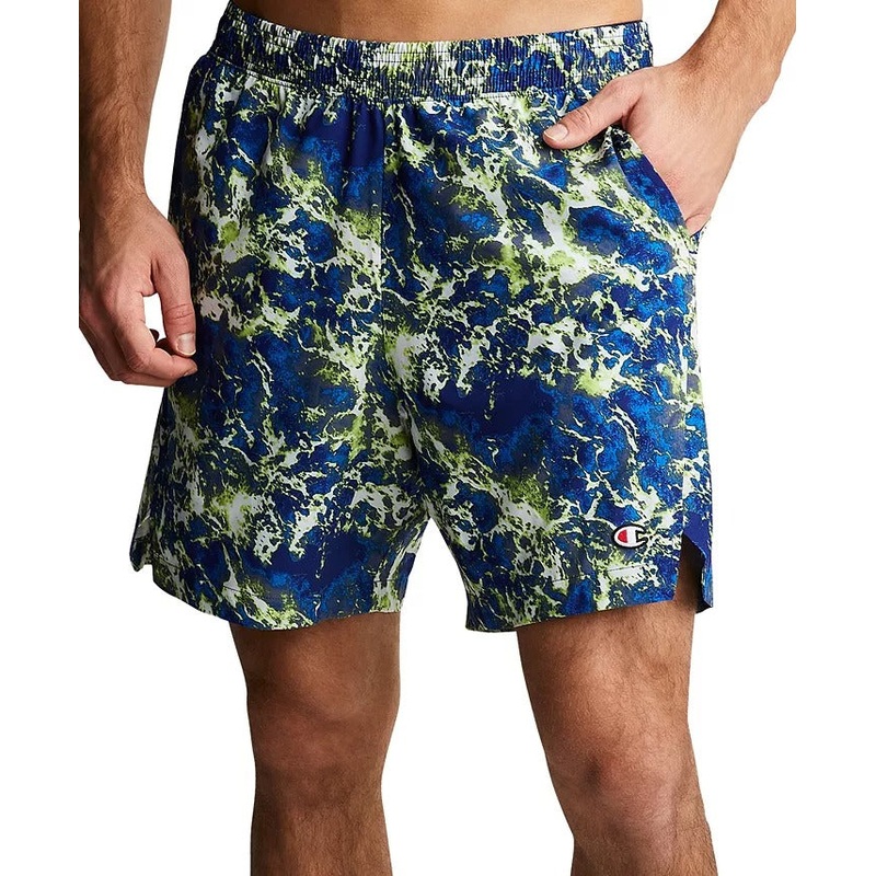 Champion Men's Sports Print 9 In. Shorts Blue Large
