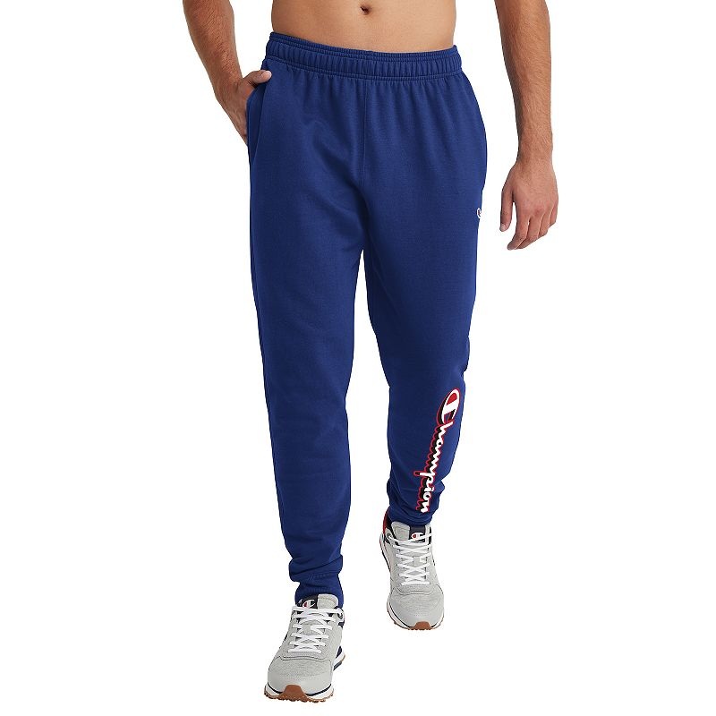 Champion Men's Valiant Blue Sweatpants Powerblend Logo Joggers 2XL
