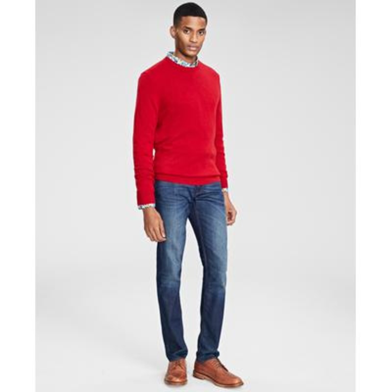 Club Room Mens Cashmere Knit Crewneck Sweater XL Red