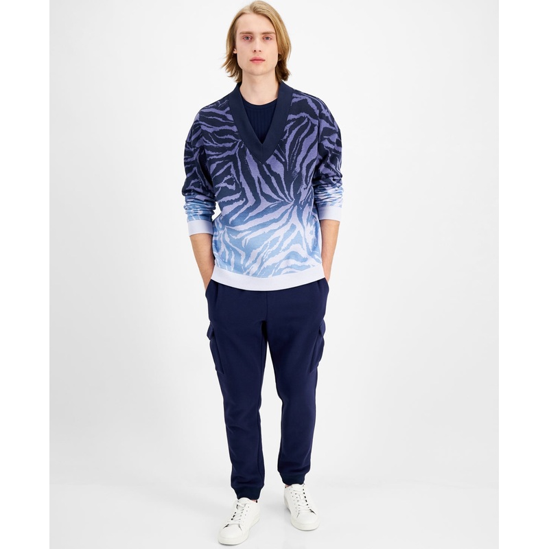 INC International Concepts Men's Faded Tiger Sweatshirt Dark Blue Size Large
