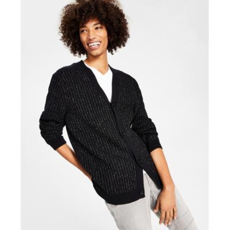 INC International Concepts Mens Black  Metallic V Neck Sweater XXL 2XL