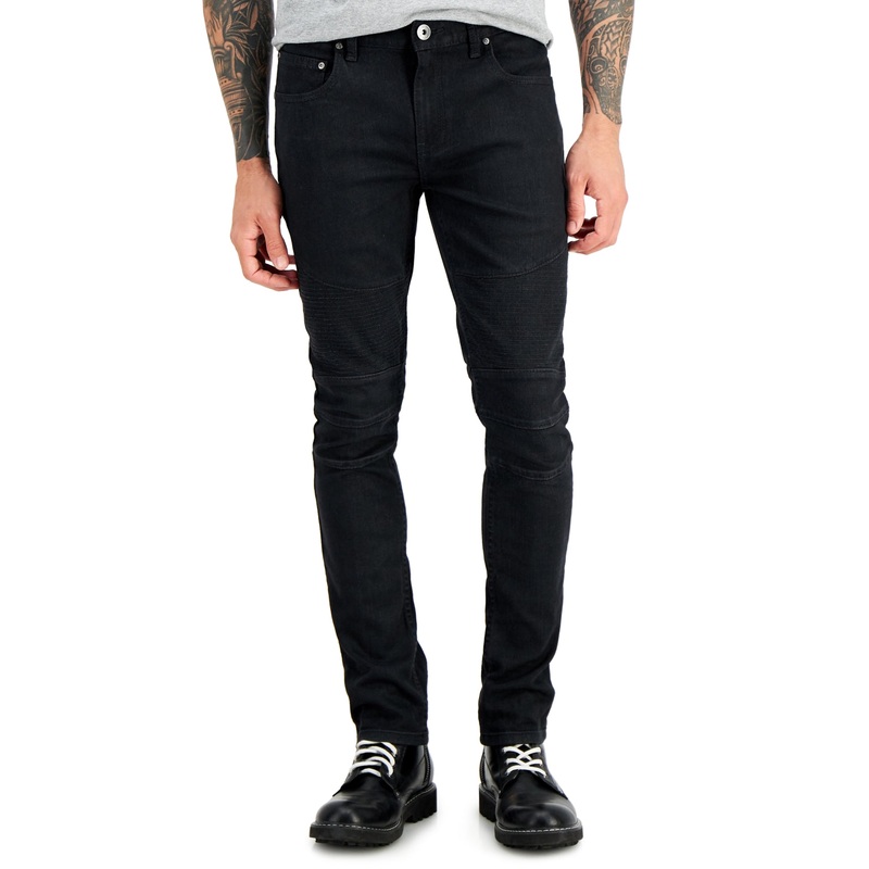 Inc Men's Black Coated Skinnyfit Jeans  Black Wash 34 Reg