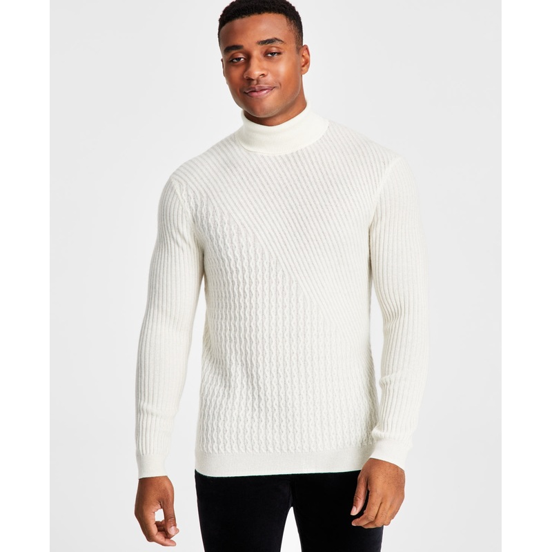 International Concepts Men's Turtleneck Sweater Antique White Medium