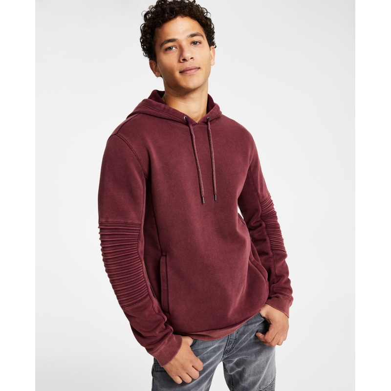 Men's Fleece Moto Hoodie Inc Wine Medium