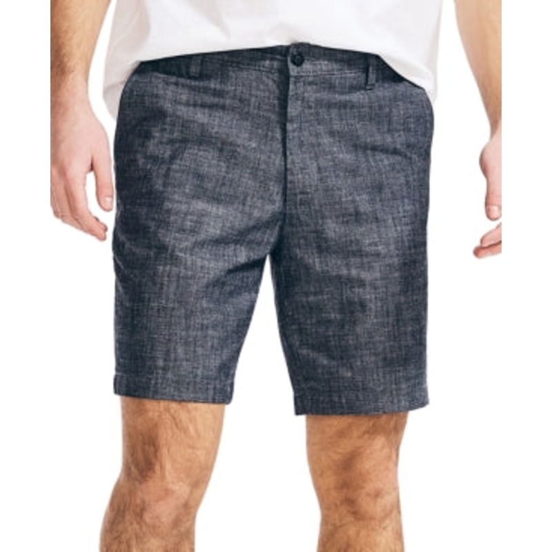 Nautica Mens Indigo 8.5" Chambray Shorts Blue 30 Reg