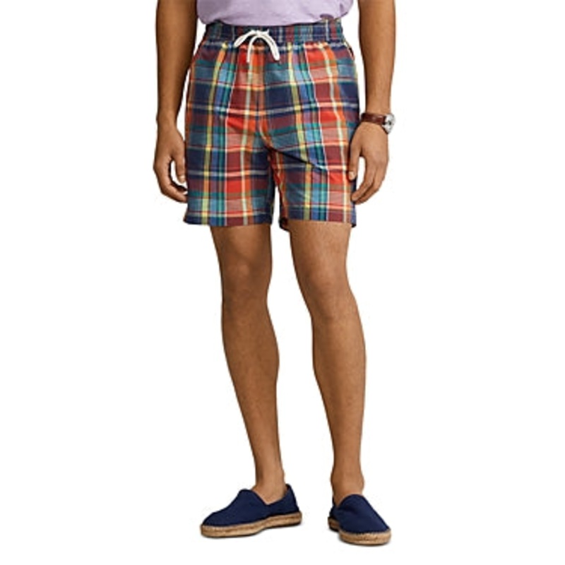 Polo Ralph Lauren Men's 5.75" Traveler Swim Trunks Blue/Red Large