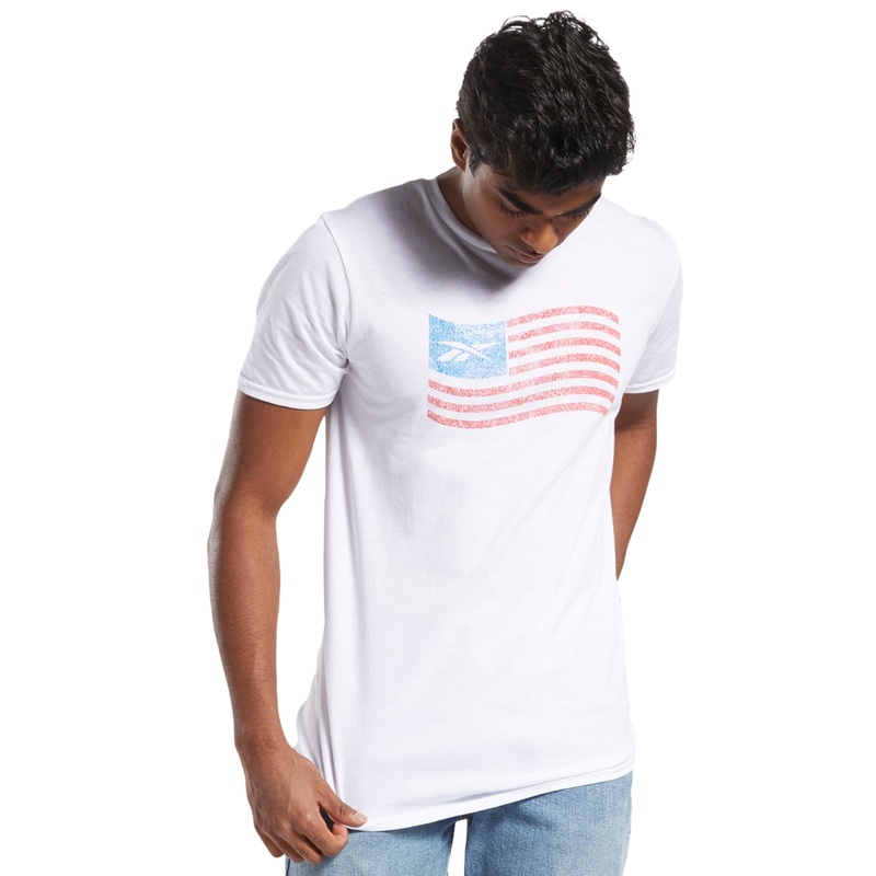 Reebok Men's Graphic Tshirt White  Size Large