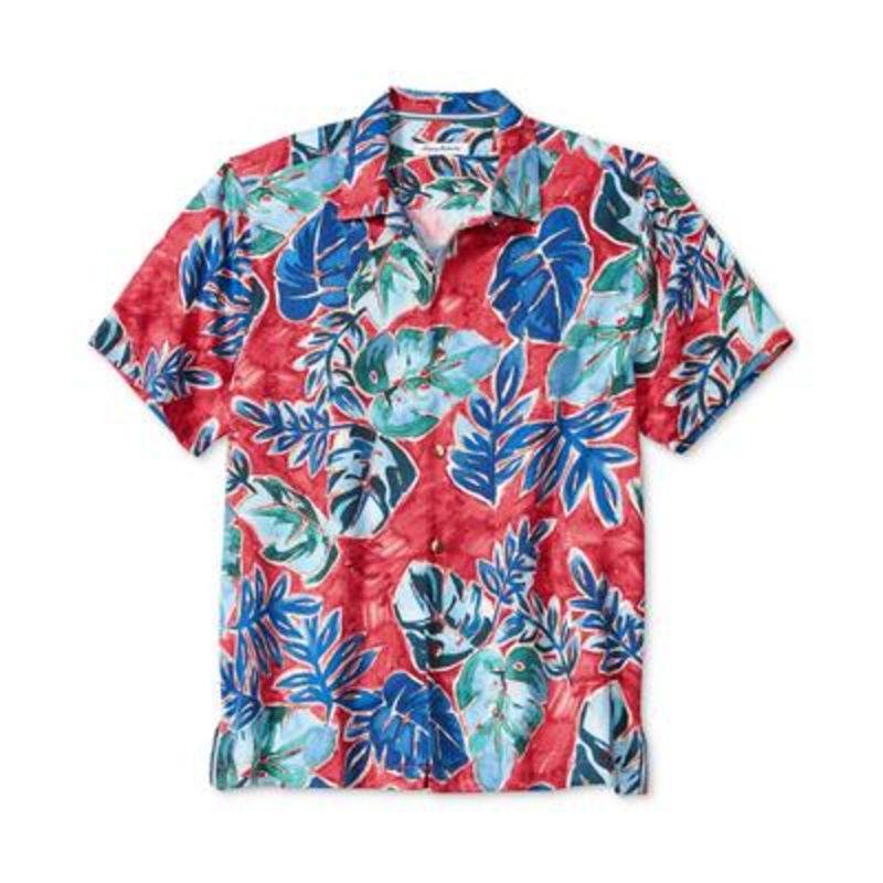 Tommy Bahama Mens Crystal Cove Button Down Red 2XL