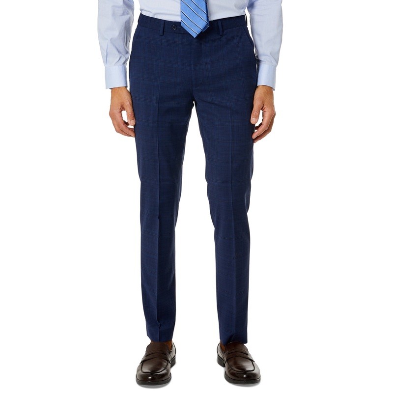 Bar Iii Men's Skinny fit Navy Plaid Suit Pants Sz 30 X 30