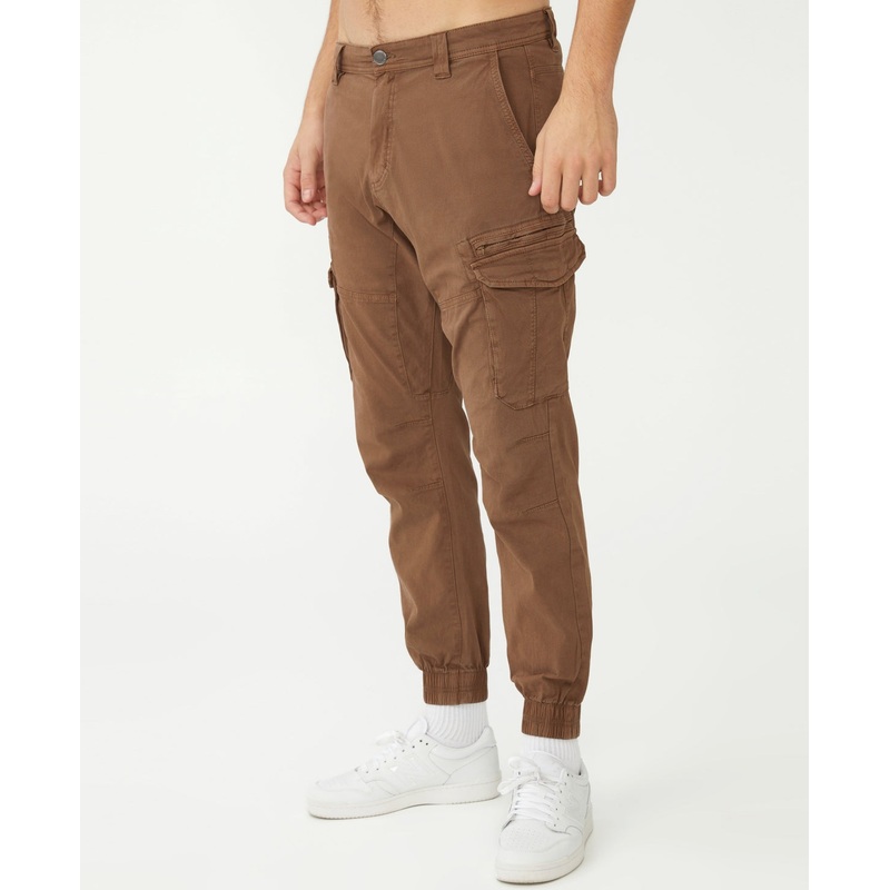 Cotton On Men's Urban Jogger Pants Washed Chocolate Cargo Cotton On Brown 38 Reg