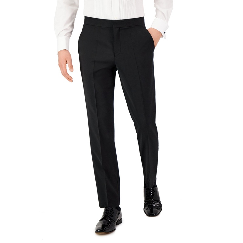 Hugo Boss Mens Modern fit Tuxedo Dress Pants 36 / 34 Black Solid Stretch