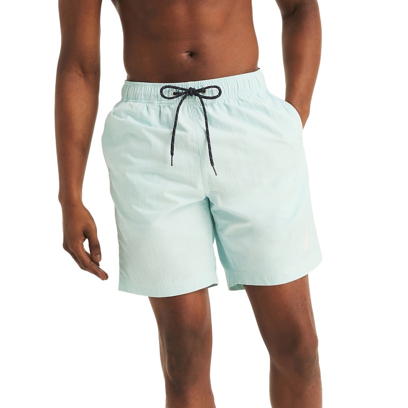 Nautica Mens Regular fit Swim Trunks Swimwear Medium / 8 Blue Solid