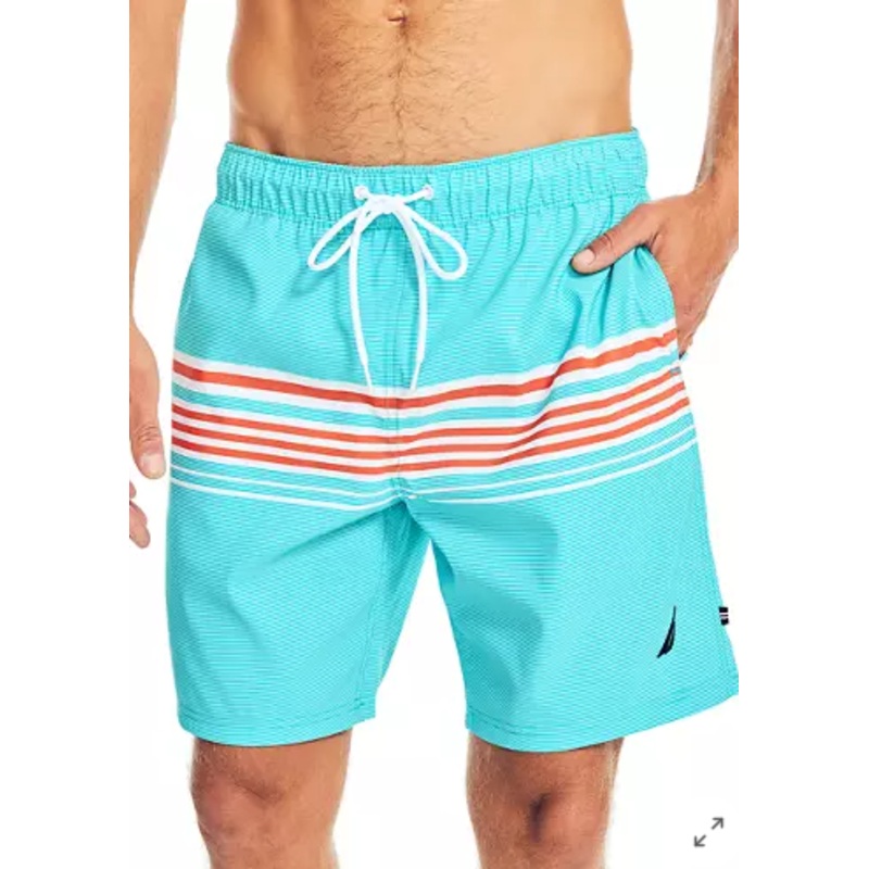 Nautica Mens Regular fit Swim Trunks Swimwear XL / 6 Green Striped
