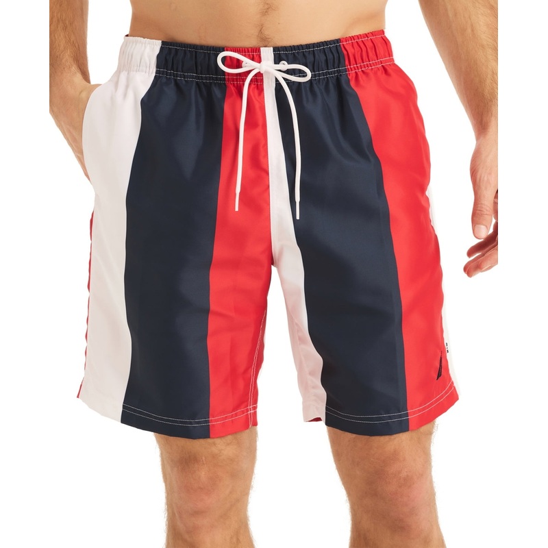 Nautica Mens Regular fit Swim Trunks Swimwear XXL / 6 Blue Striped