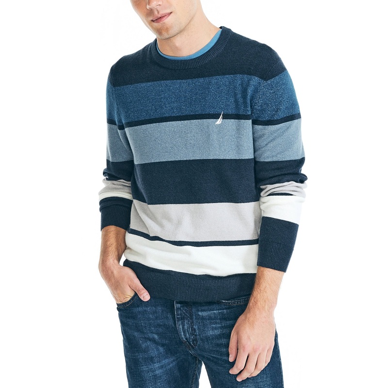 Nautica Striped Sweater 2XL Dark Blue Ecofriendly