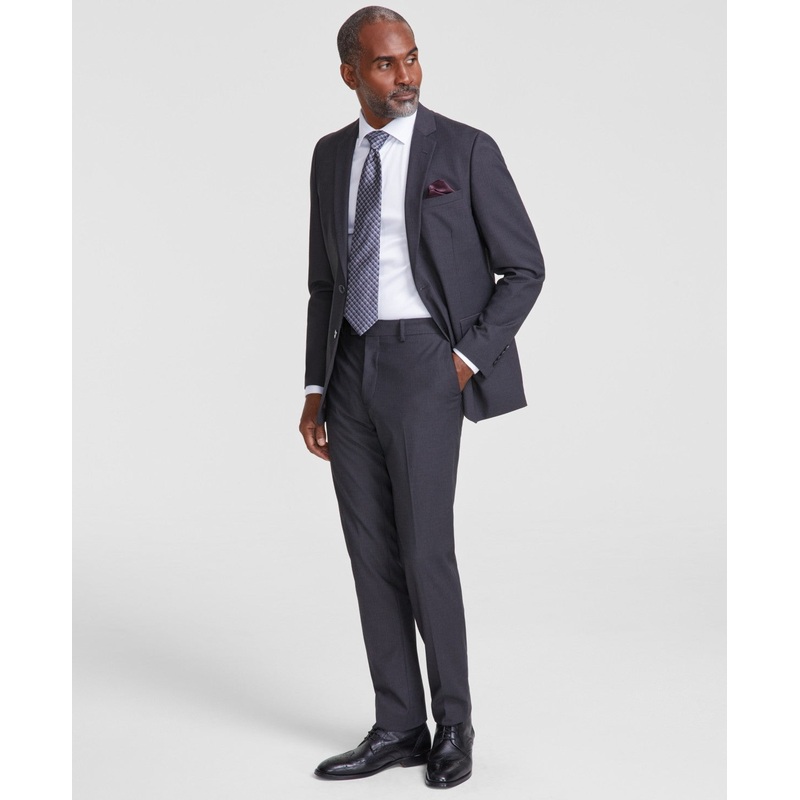Nick Graham Mens Slim fit 2 Piece Suit 40 R / 34 Waist Red Striped