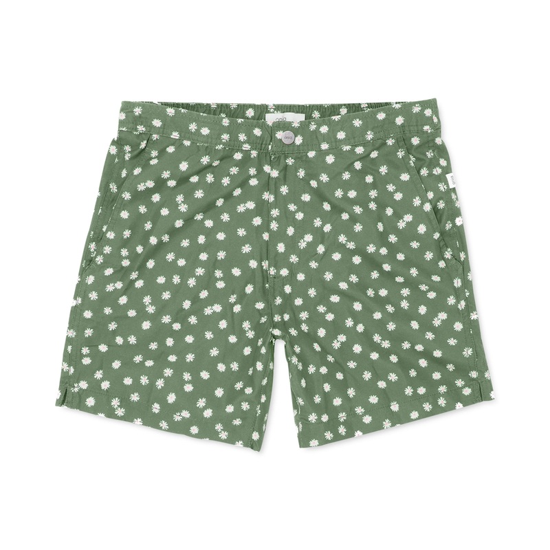 Onia Mens Regular fit Swim Trunks Swimwear Large / 6 MInt Green Floral