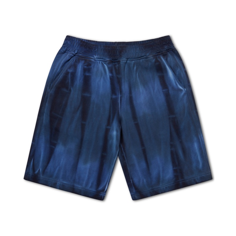 Paul Smith Mens Tie Dye Happy Logo Shorts Blue Small