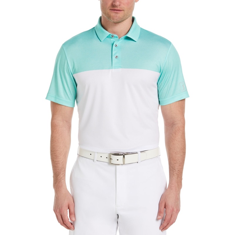 Pga Tour Men Athletic fit Short Sleeve Golf Polo Shirt LUS Green