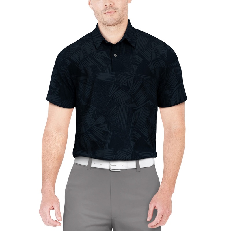 Pga Tour Men Regular fit Short Sleeve Golf Polo Shirt Small Blue Moisture Wicking