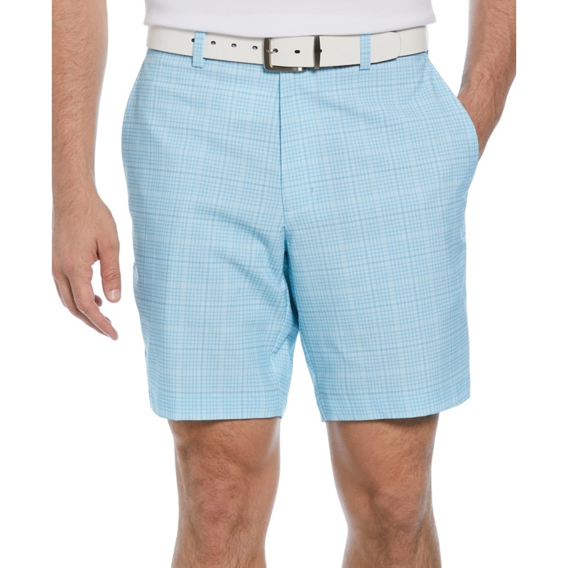 Pga Tour Mens Regular fit Golf Shorts 32 / 8 Blue Check