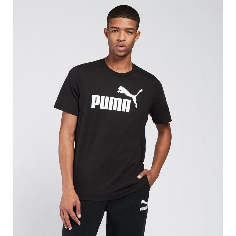 Puma Men Regular fit Short Sleeve T-Shirt Shirt Large Black Solid