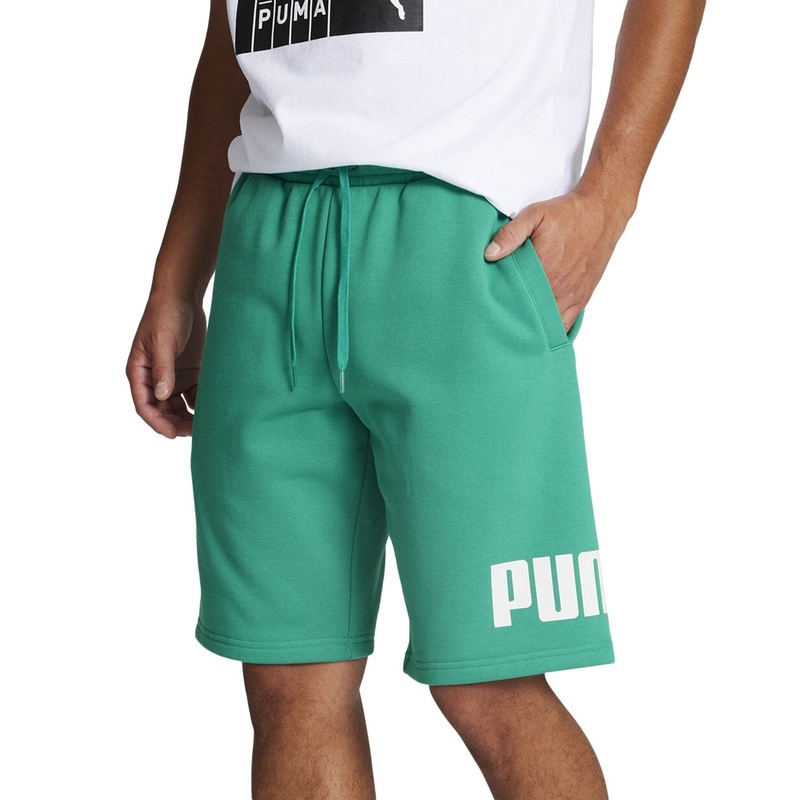 Puma Mens Regular fit Sweat Shorts Fleece Shorts Large Green Solid