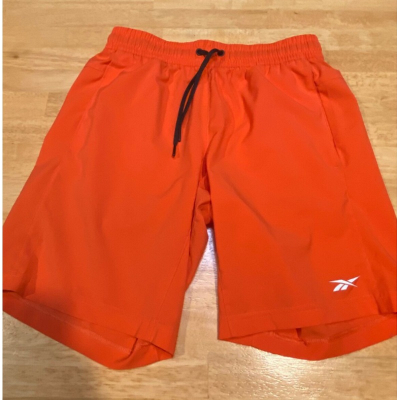 Reebok Mens Regular fit Drawstring Shorts Small / 9 Orange Moisture Wicking