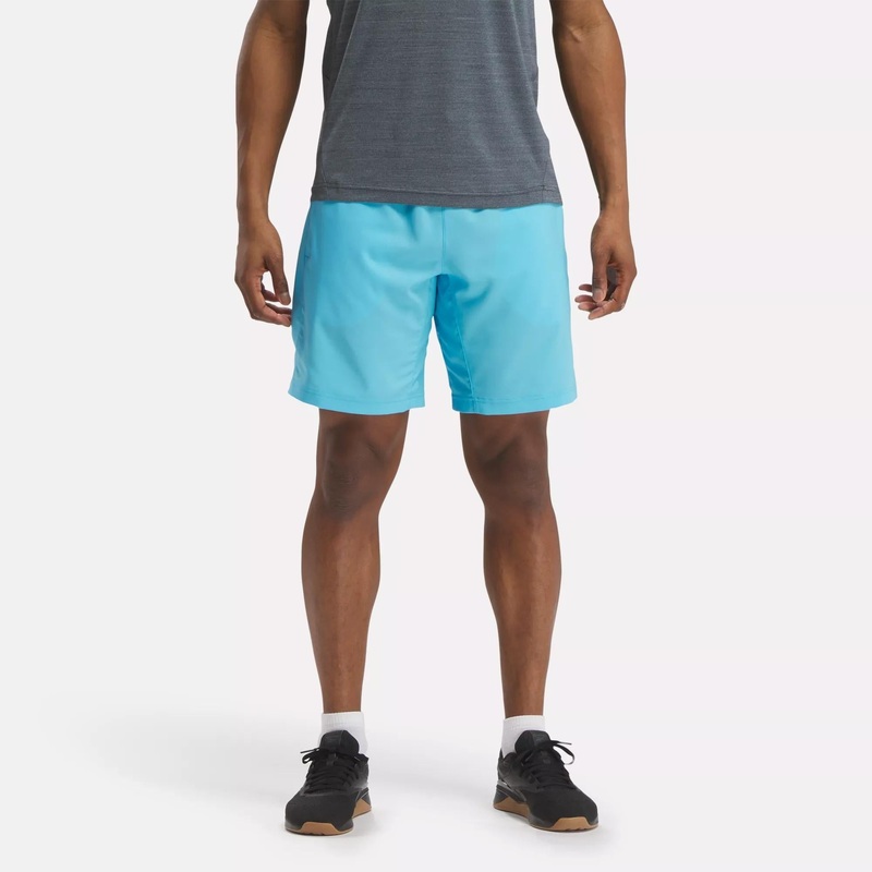 REEBOK Mens Regular fit Workout Shorts Large / 9 Blue Solid