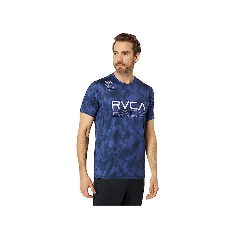 RVCA Mens Sport Vent Tee Shirt  Tie dye Purple Medium