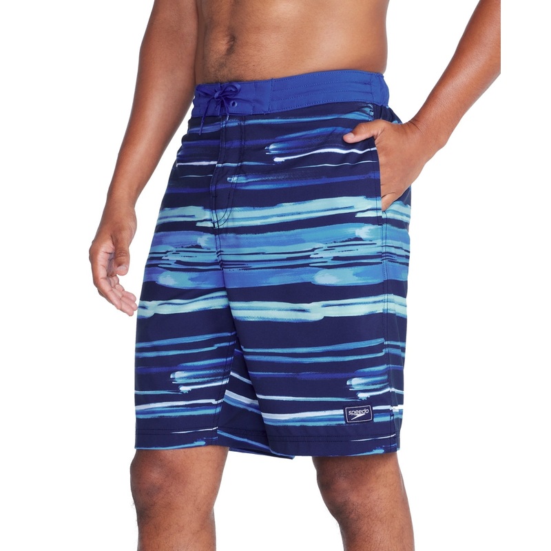 Speedo Mens Regular fit Board Shorts Swimwear Small /  Blue Striped