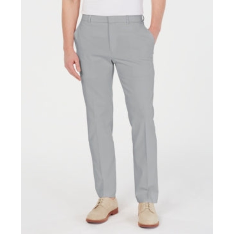 Tommy Hilfiger Mens Modern fit Dress Pants 42 / 32 Grey Solid Stretch