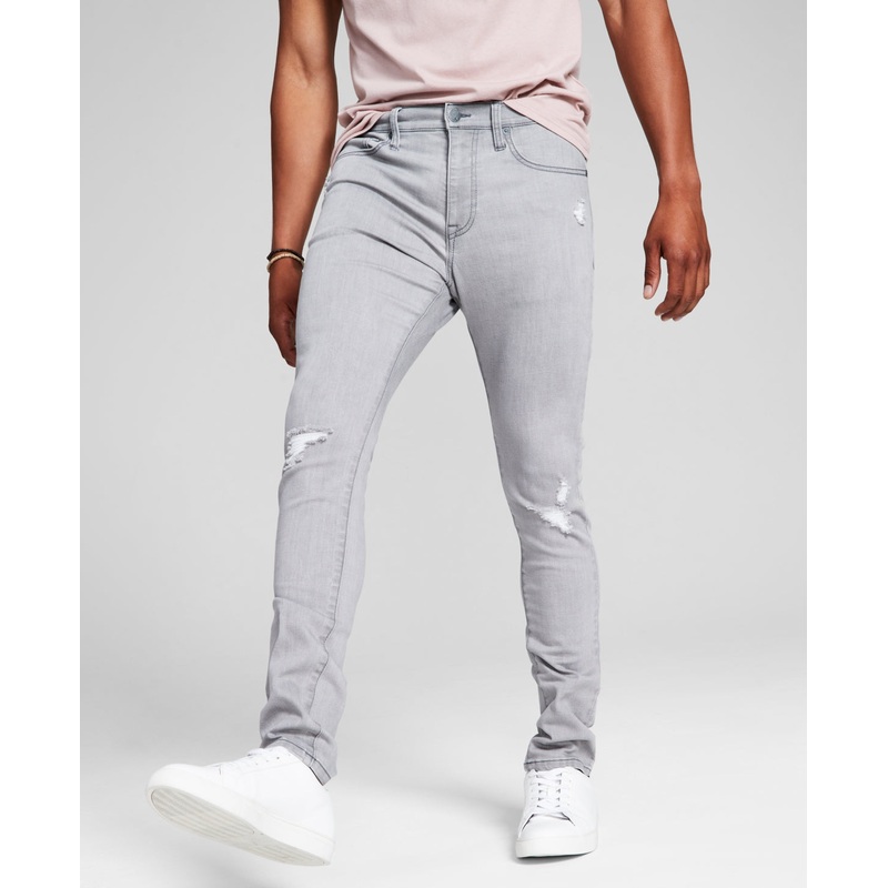 And Now This Men's Nassau Skinny fit Stretch Jeans Light Grey 30X29