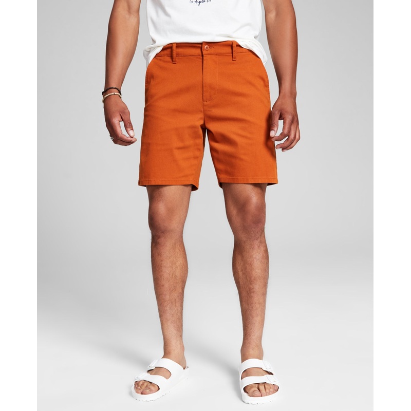 And Now This Men's Stretch Chino Shorts Dark Beige Size 33R