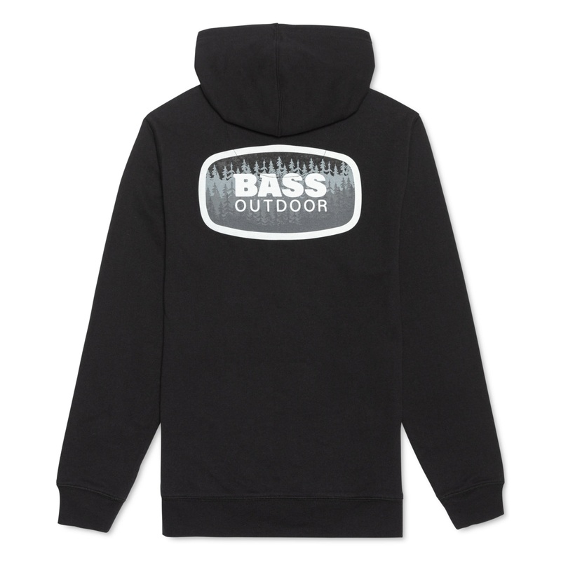 Bass Outdoor Men's Jerry Logo Graphic Fleece Hoodie Black Medium