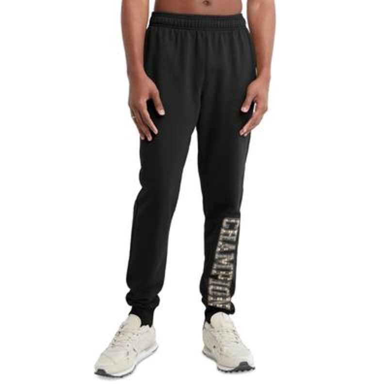 Champion Men's Powerblend Logo Fleece Joggers  Black Medium