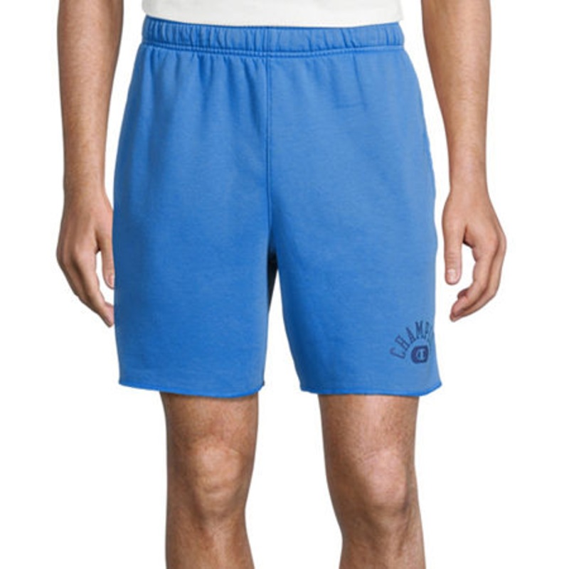 Champion Mens Blue Large Mid Rise Workout Shorts Blue Large