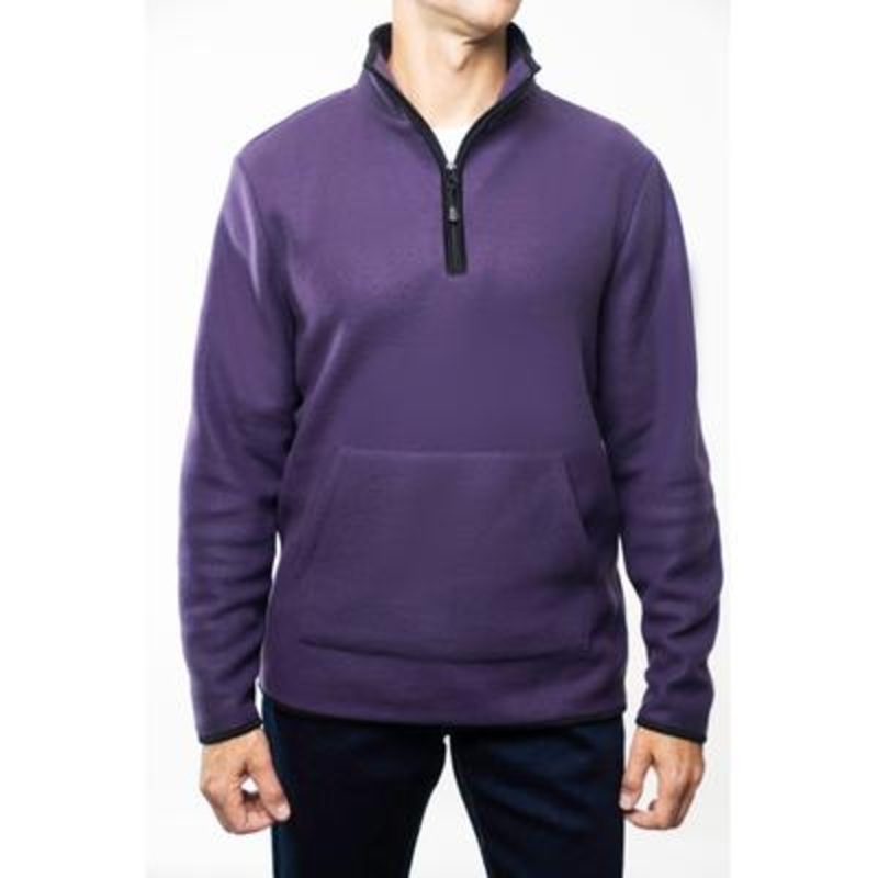 Lazer Men's Polar Fleece Quarter Zip Sweatshirt  Deep Purple Medium