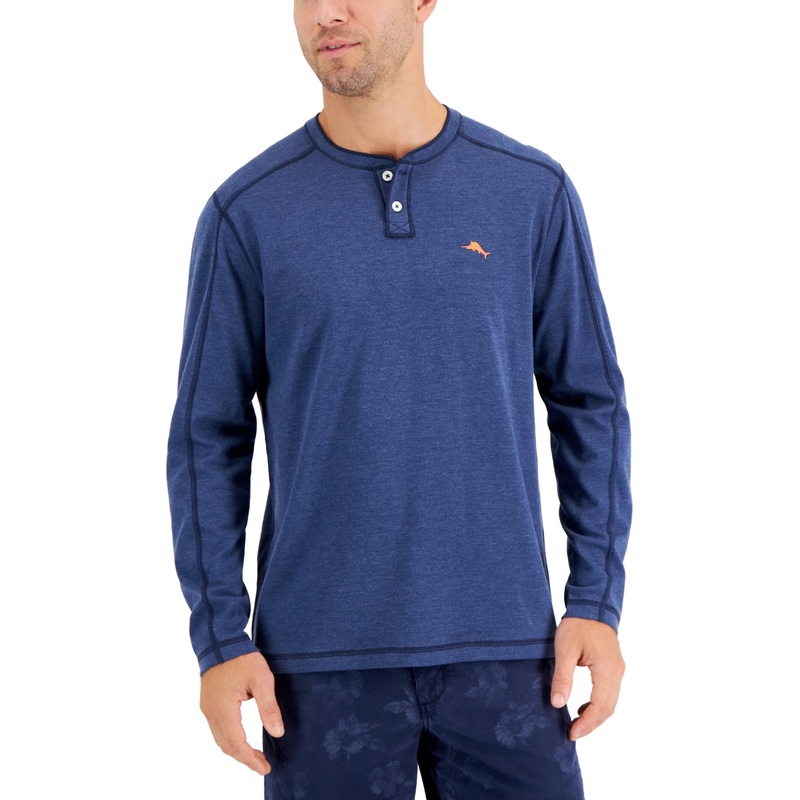 Tommy Bahama Men's Paradise Alley Henley  Blue Note  Navy 3XL