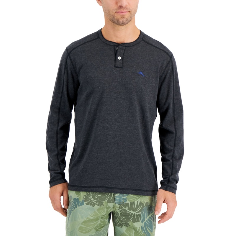 Tommy Bahama Mens Paradise Alley Henley Black XL