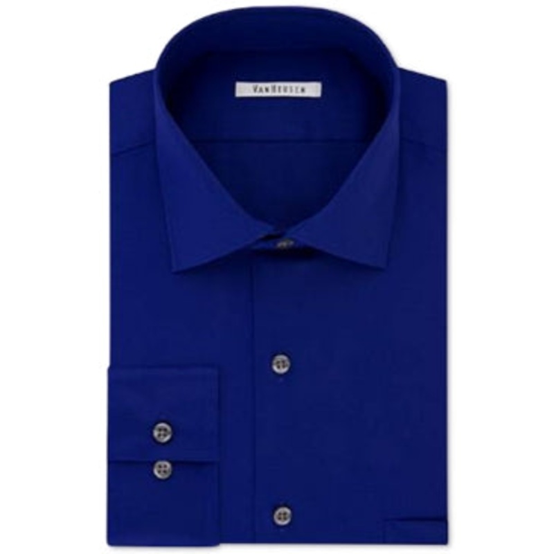 Van Heusen Men's Slim Fit Flex Collar Stretch Solid Dress Shirt Bright Blue 16 32 33