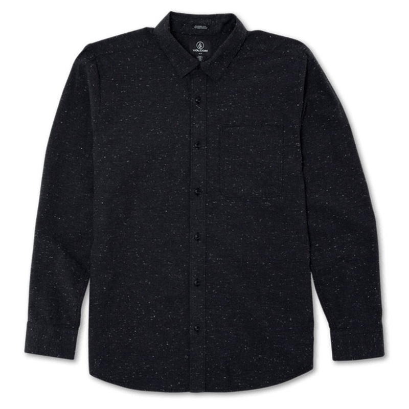 Volcom Men's Date Knight Button Down Long Sleeve Shirt Black 2XL