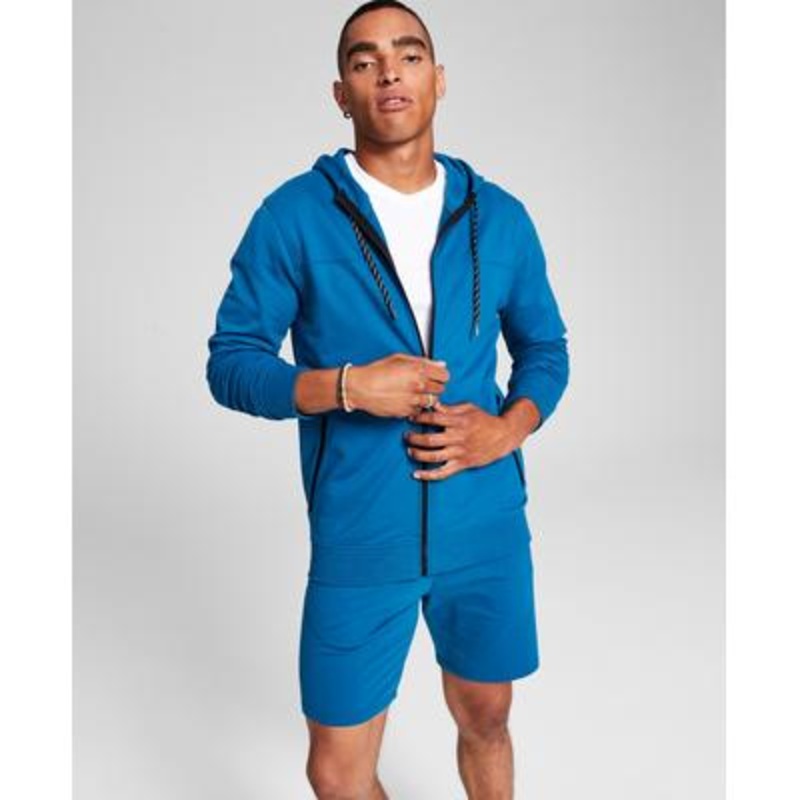 And Now This Men's Regular Fit Full Zip French Terry Hoodie Moroccan Blue XXL