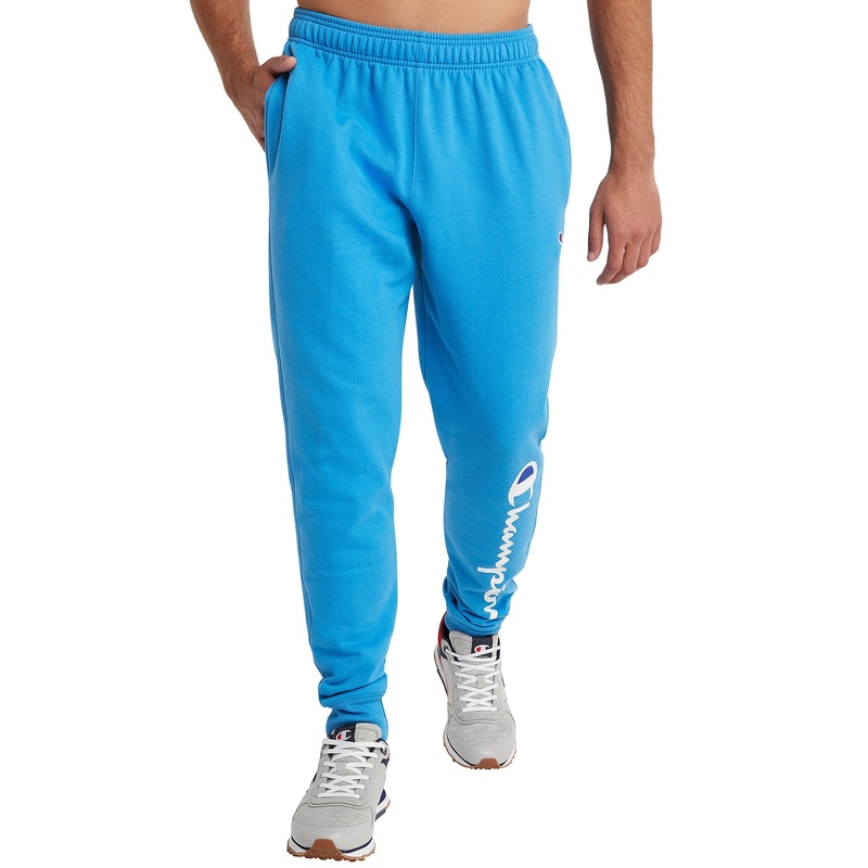 Champion Men's Powerblend Fleece Joggers Blue SMALL