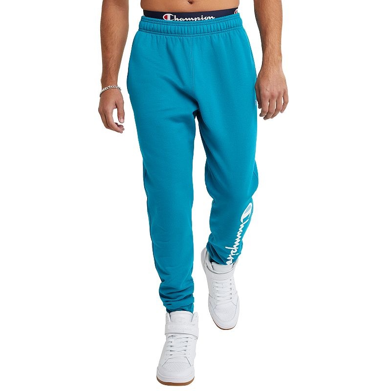 Champion Men's Powerblend Graphic Fleece Joggers Size Medium Brightt Green