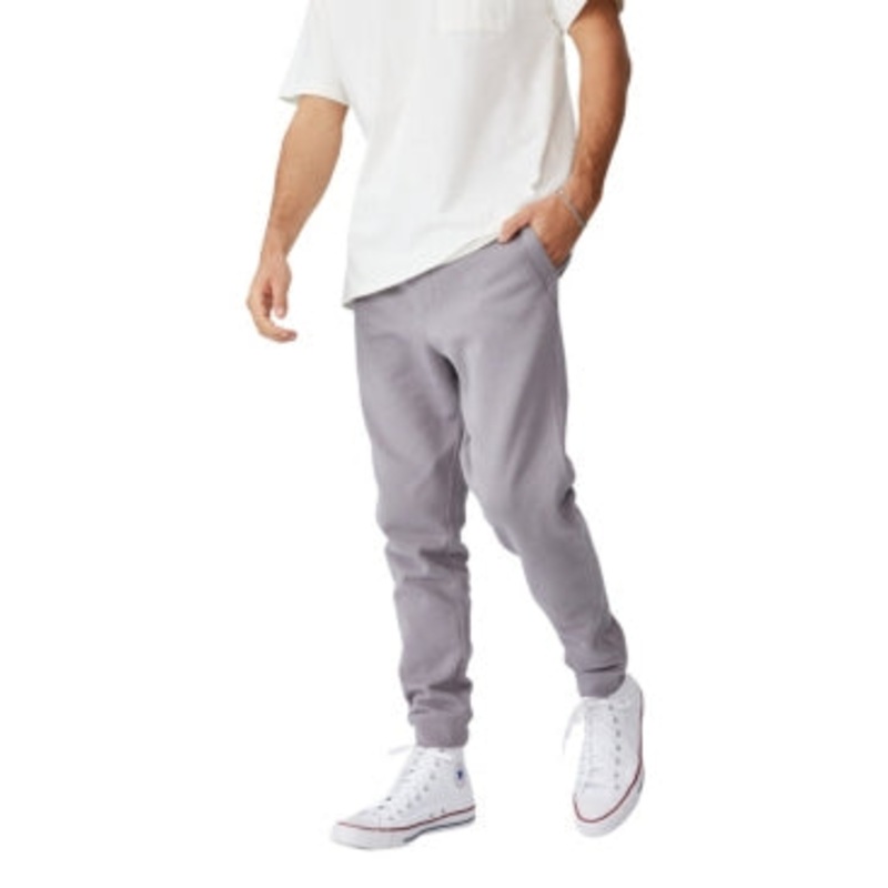 Cotton On Men's Trippy Slim Trackie Pants Light Grey Medium