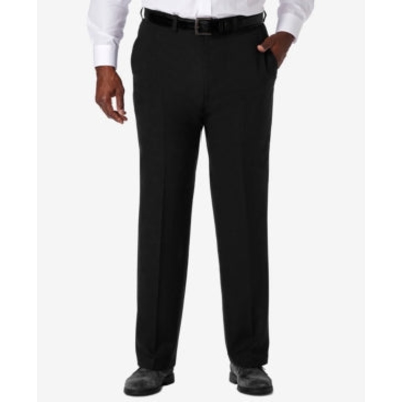Haggar Men's Big & Tall Cool 18 Pro Dress Pants Black 60X30
