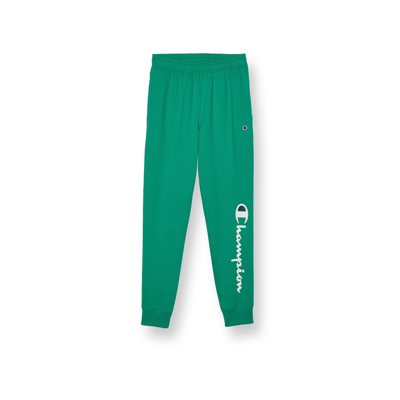 Mens Champion Logo Powerblend Fleece Joggers Bright Green Xl