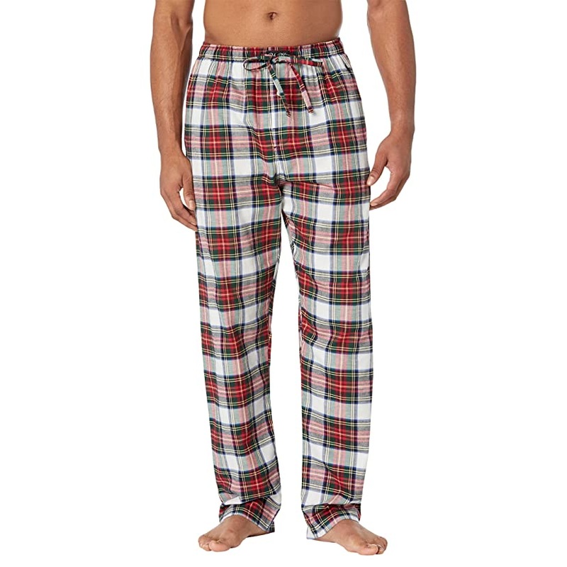 Polo Ralph Lauren Men's Stuart Plaid Flannel Pajama Pants Black Red Medium